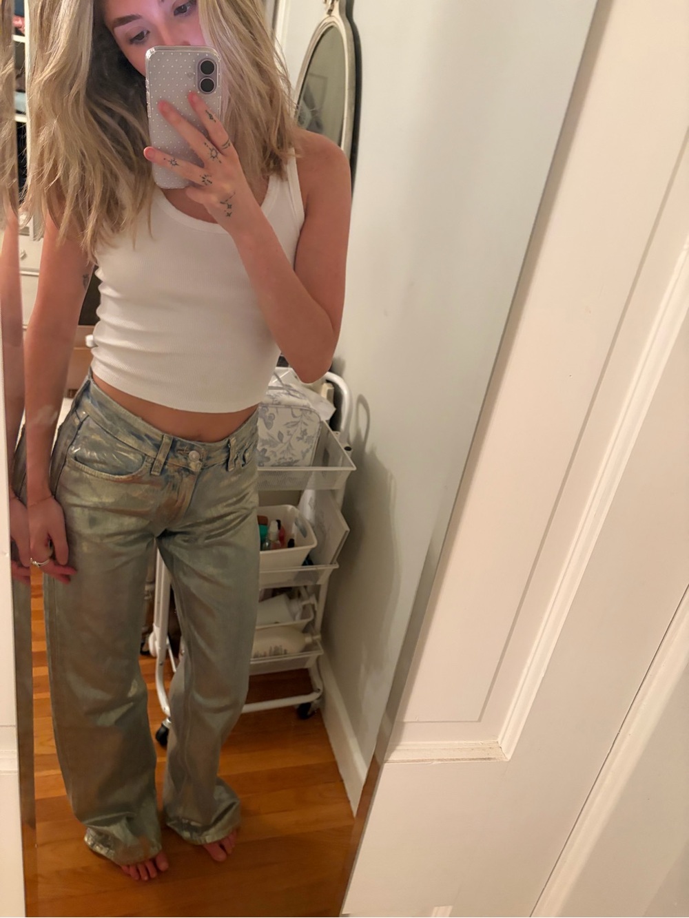 Metallic Zara Jeans